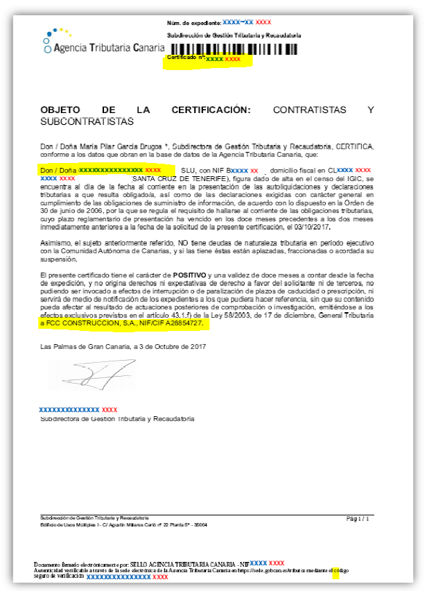 Certificado Estar Al Corriente Hacienda Canaria