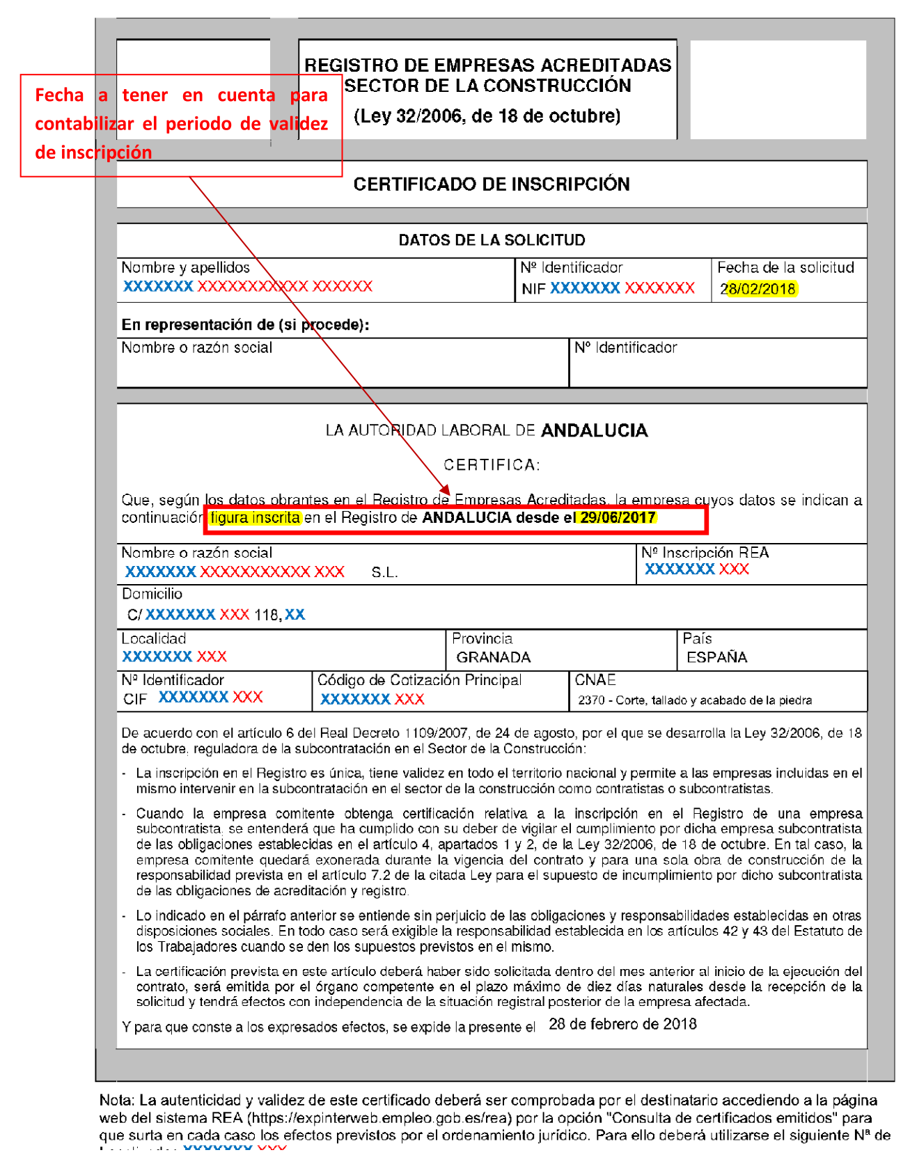 Tramitación REA