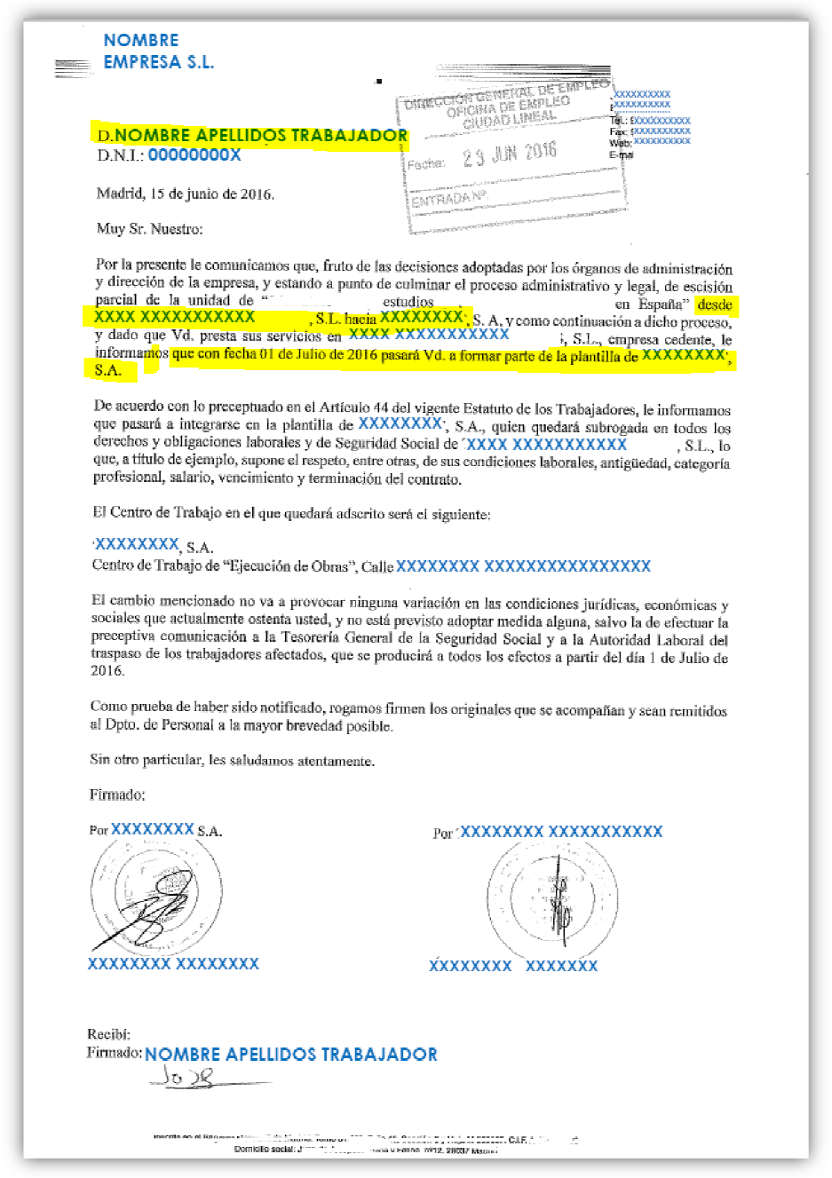 Carta De Empleo Ejemplos - New Sample b